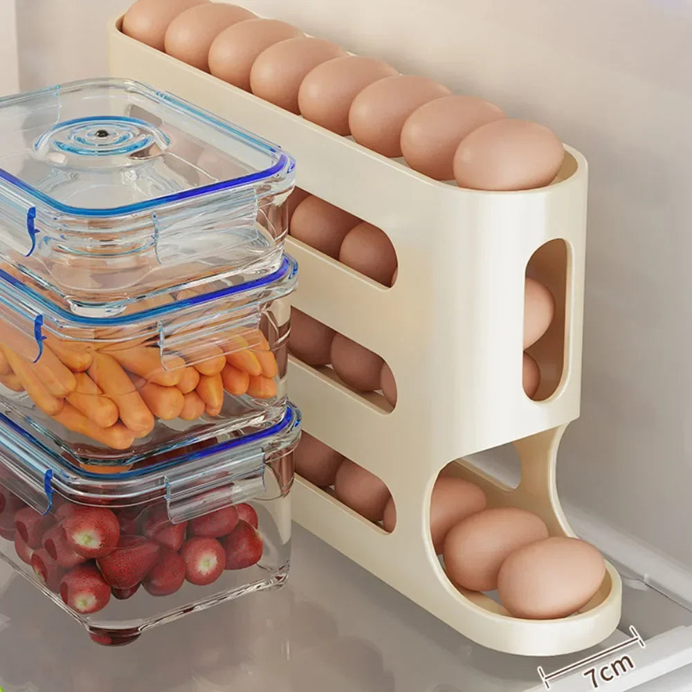 Egglo™ Slide - 4-Layer Egg Holder. Sleek, Space-Saving Storage for Freshness and Style